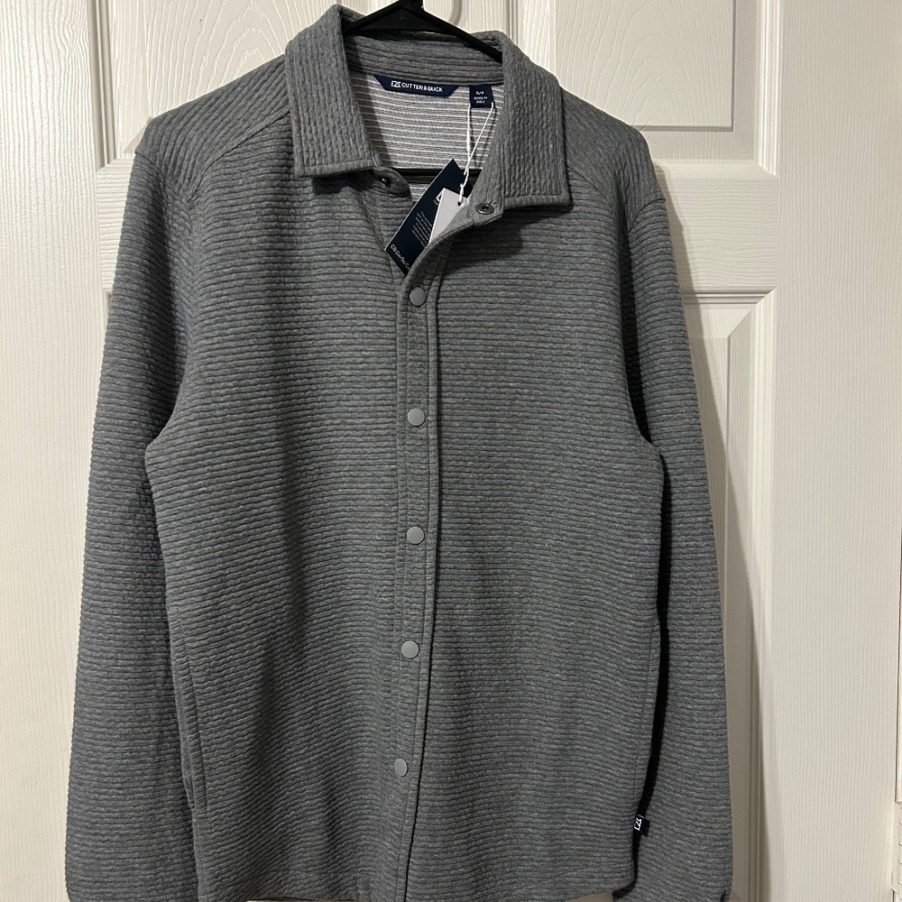 Cutter and Buck snap front shirt jacket, shacket, NWT